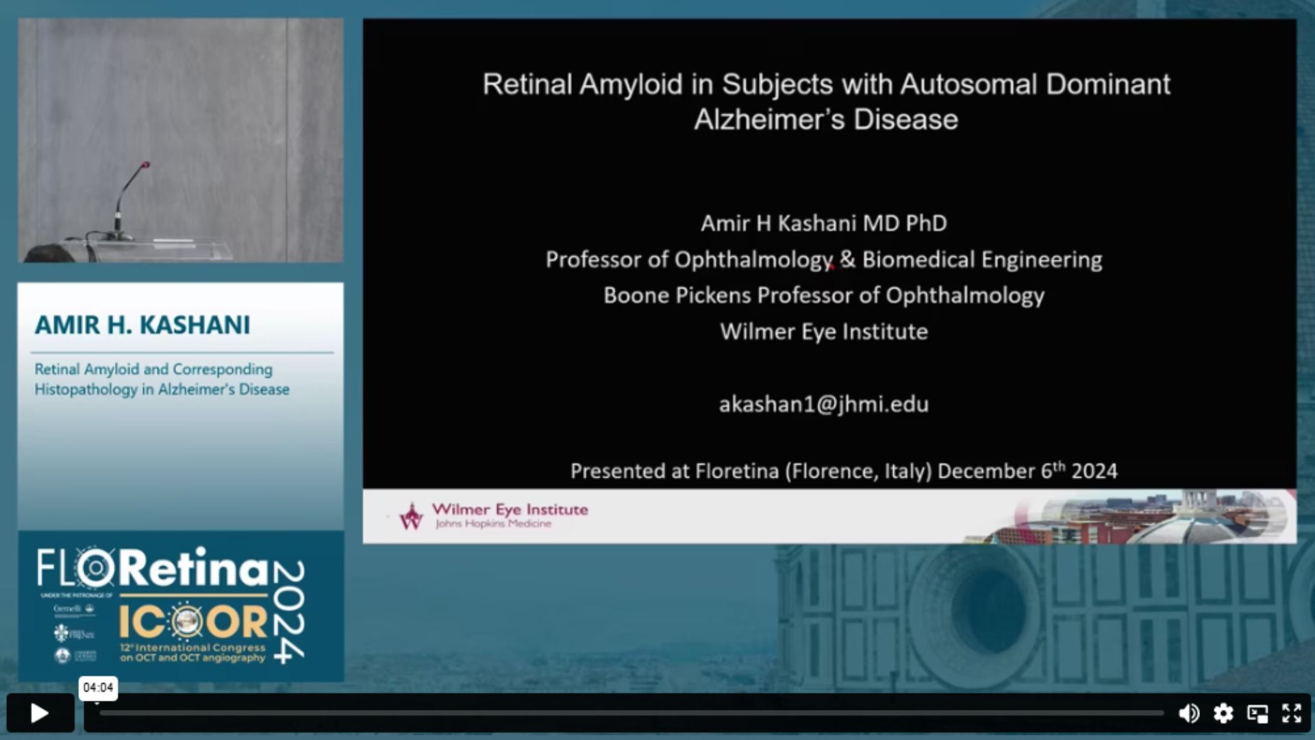 Retinal Amyloid and Corresponding Histopathology in Alzheimer's Disease